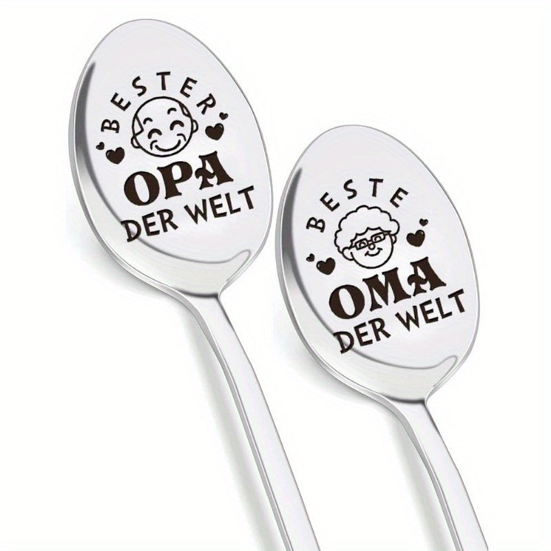 Engraved Stainless Steel Tea Spoons Best Parents Gift for Moms and Dads