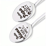 Engraved Stainless Steel Tea Spoons Best Parents Gift for Moms and Dads