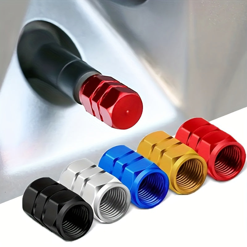 4pcs Aluminum Alloy Tire Valve Stem Caps Dustproof for Car Truck Motorcycle Bike