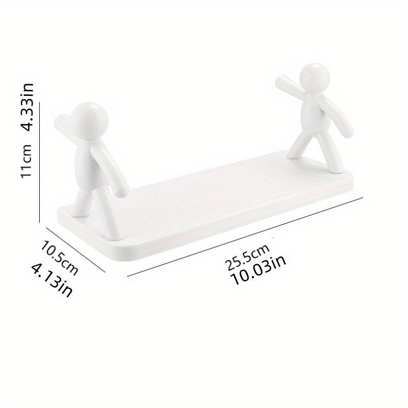 Self-Adhesive Plastic Shelf for Bathroom Kitchen with Cartoon Figures