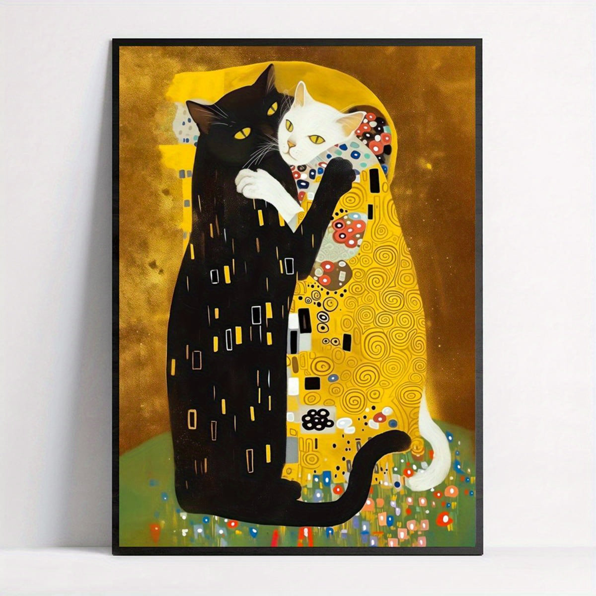 1 dona Kitty Klimt san'at nashrlari uchun kanvas plakat, yashash xonasi yoki yotoqxona devori uchun ramkasiz uy bezaklari.