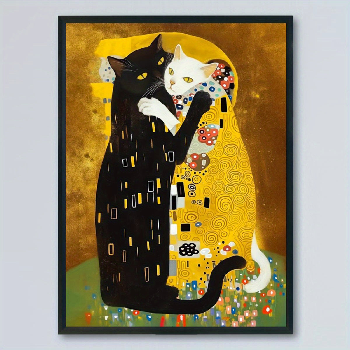 1 dona Kitty Klimt san'at nashrlari uchun kanvas plakat, yashash xonasi yoki yotoqxona devori uchun ramkasiz uy bezaklari.