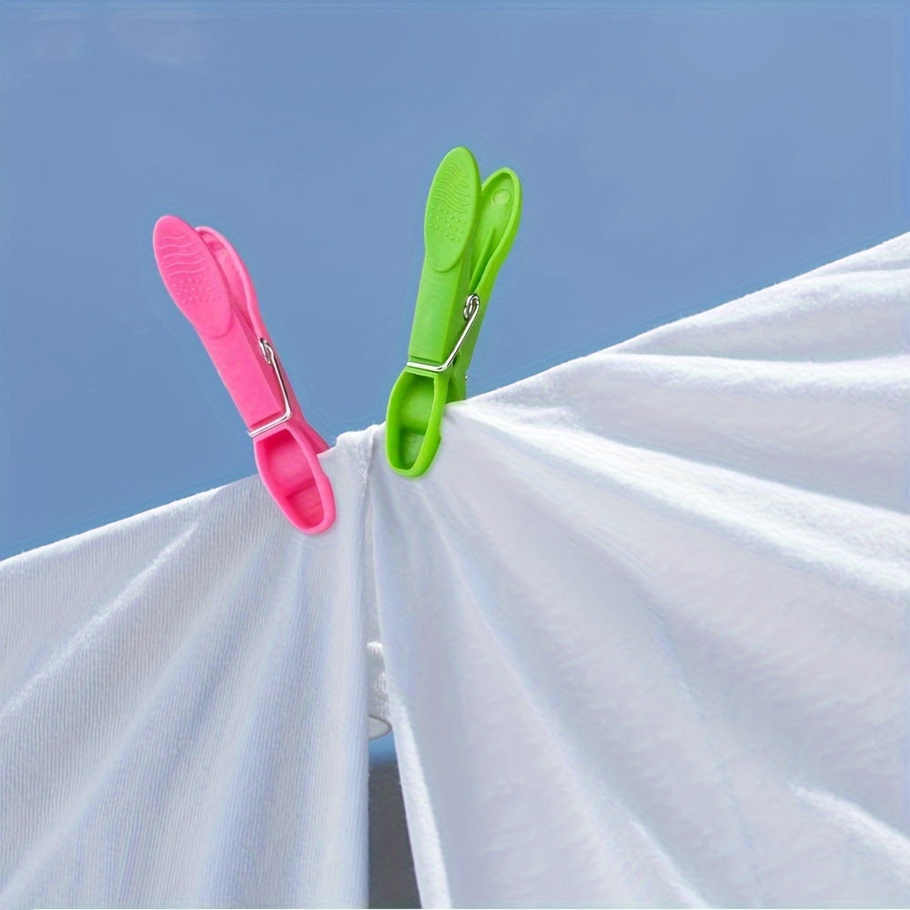 Многоцветные 24-штучные пластиковые прищепки с пружинами - прочные прищепки для сушки белья и одежды
