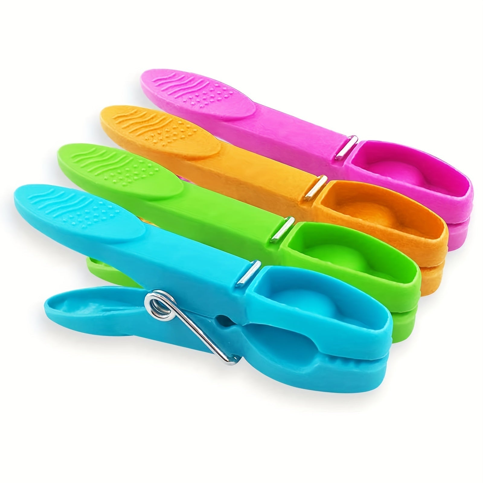 Многоцветные 24-штучные пластиковые прищепки с пружинами - прочные прищепки для сушки белья и одежды
