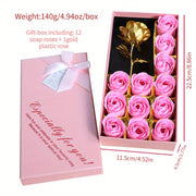 12pcs Soap Rose Gift Box Creative Flower-Shaped Soap Set for Birthdays