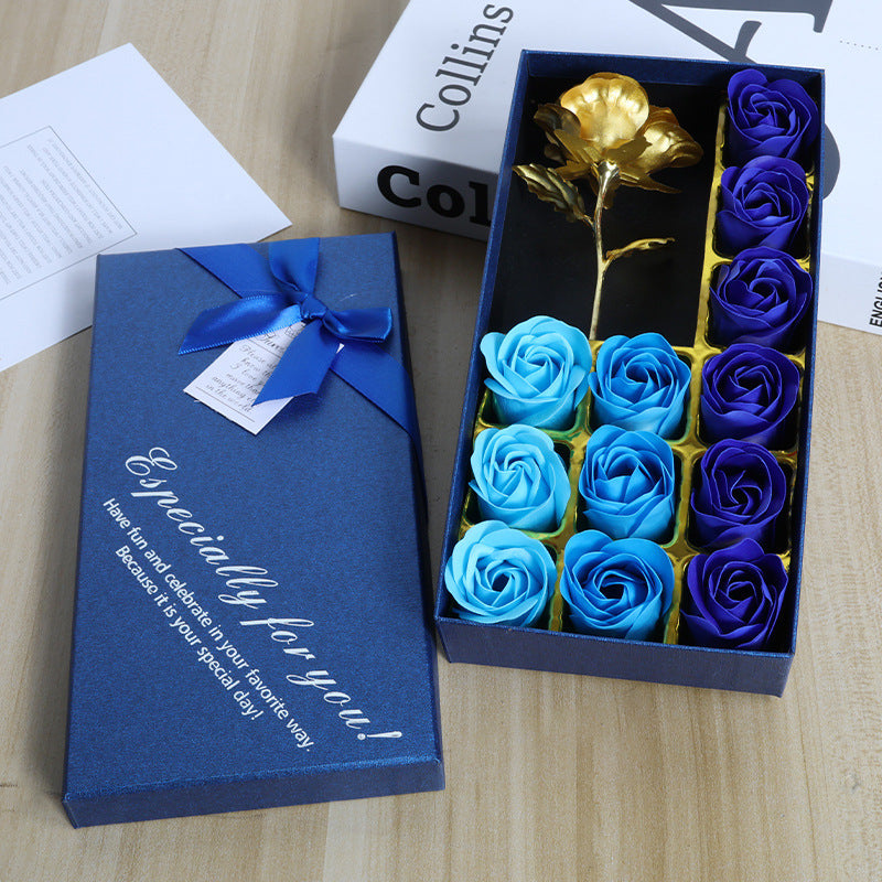 12pcs Soap Rose Gift Box Creative Flower-Shaped Soap Set for Birthdays