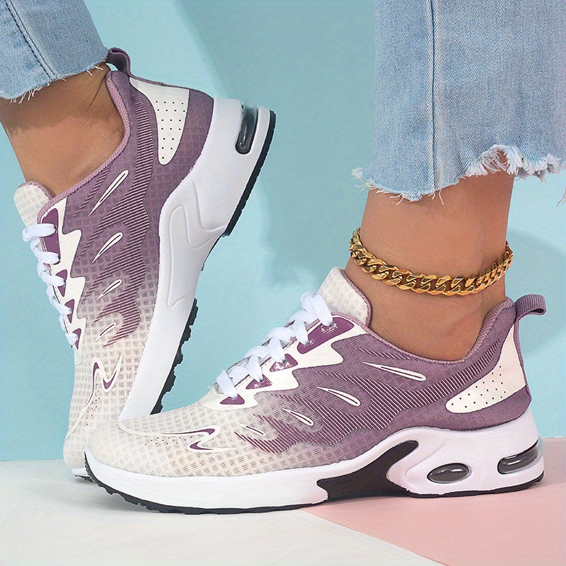 Zapatillas de moda con patrón geométrico para mujer, deportivas de caña baja y casuales para correr