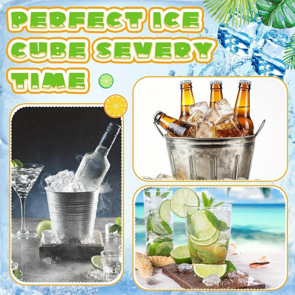 Cubiteras de silicona libres de BPA con tapas, grandes cuadrados de 5.08cm, moldes apilables para whisky de 8 cavidades