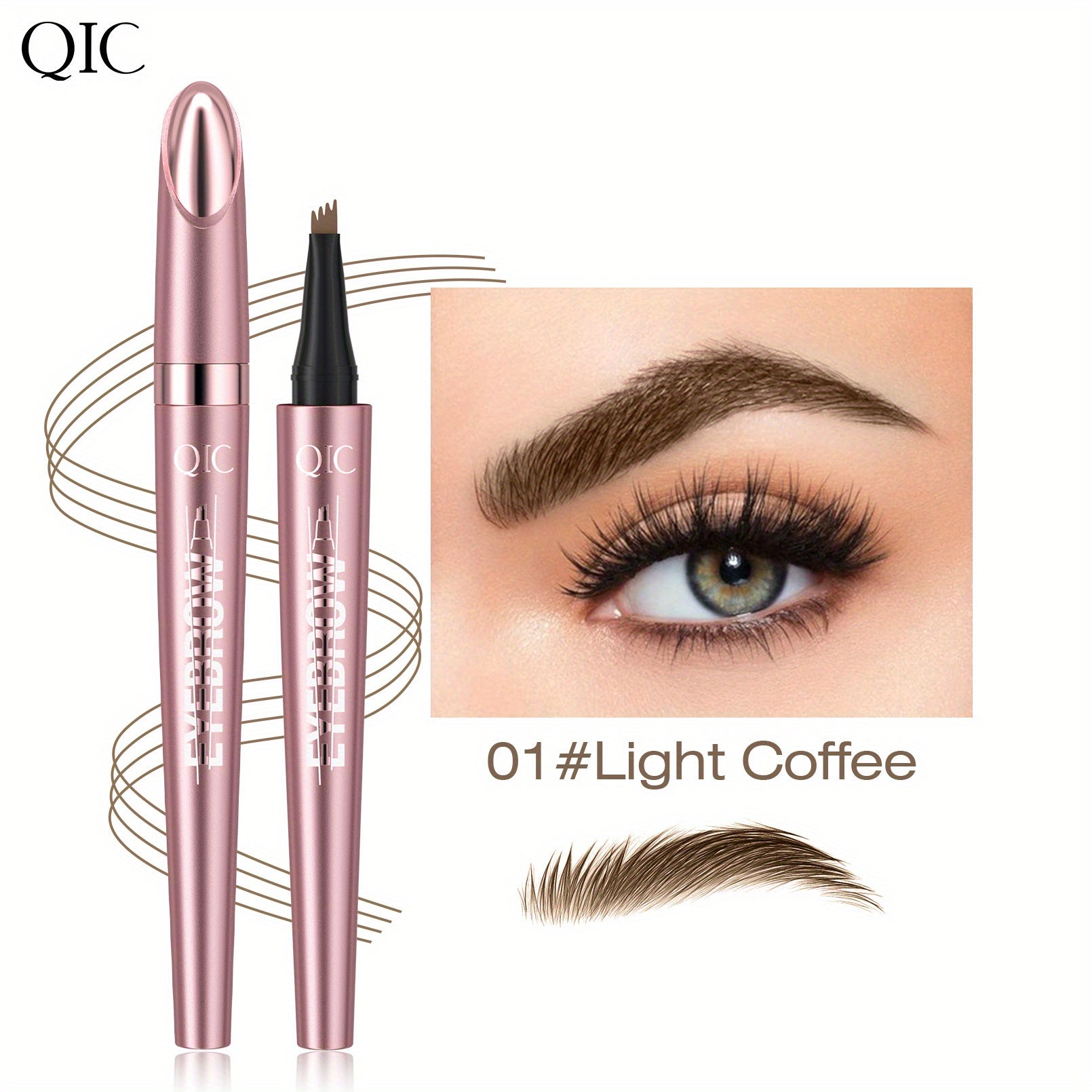 Waterproof Microblading Eyebrow Pen for Women 4-Color Natural Brow Makeup