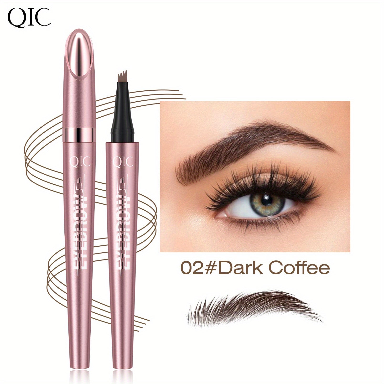 Waterproof Microblading Eyebrow Pen for Women 4-Color Natural Brow Makeup