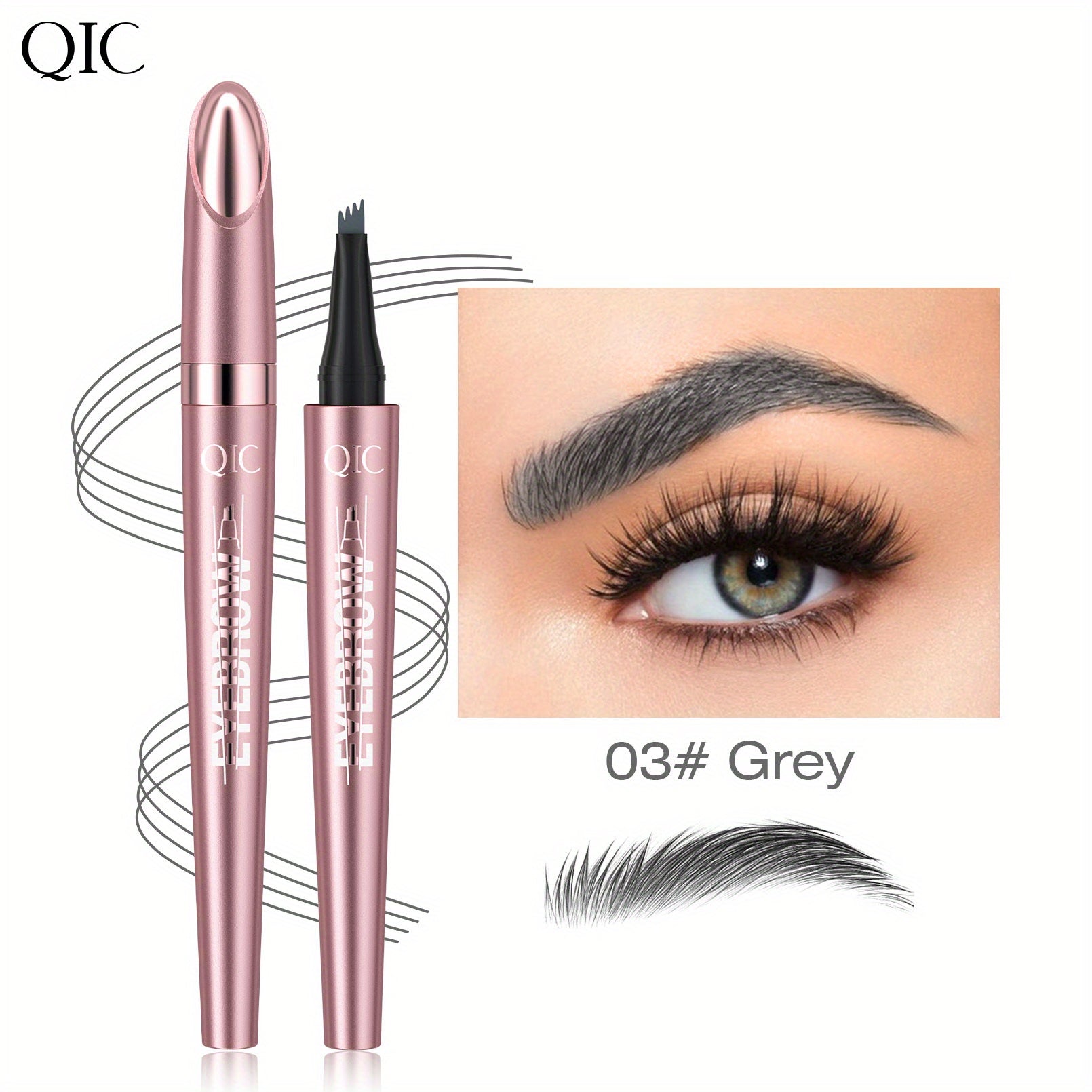 Waterproof Microblading Eyebrow Pen for Women 4-Color Natural Brow Makeup