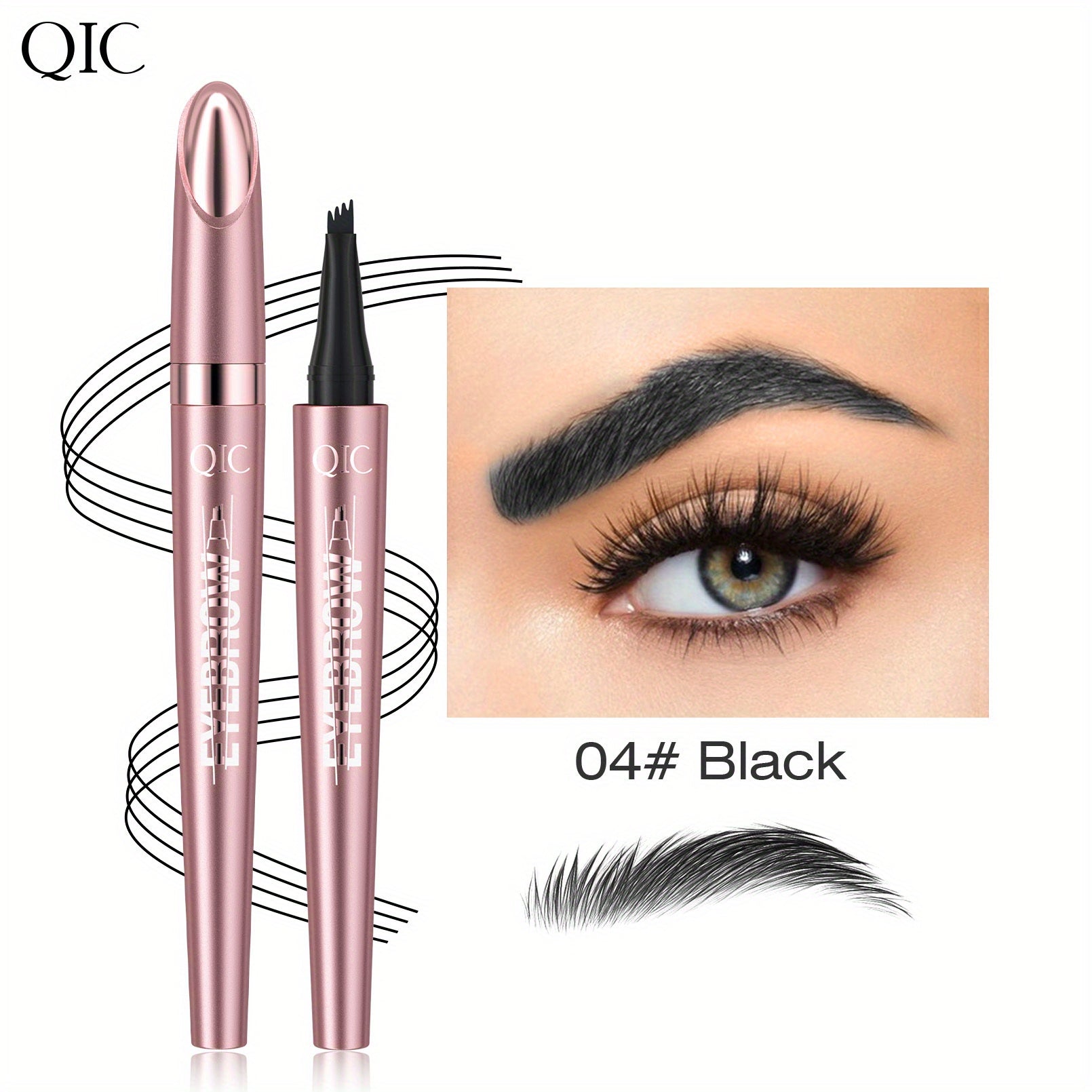 Waterproof Microblading Eyebrow Pen for Women 4-Color Natural Brow Makeup
