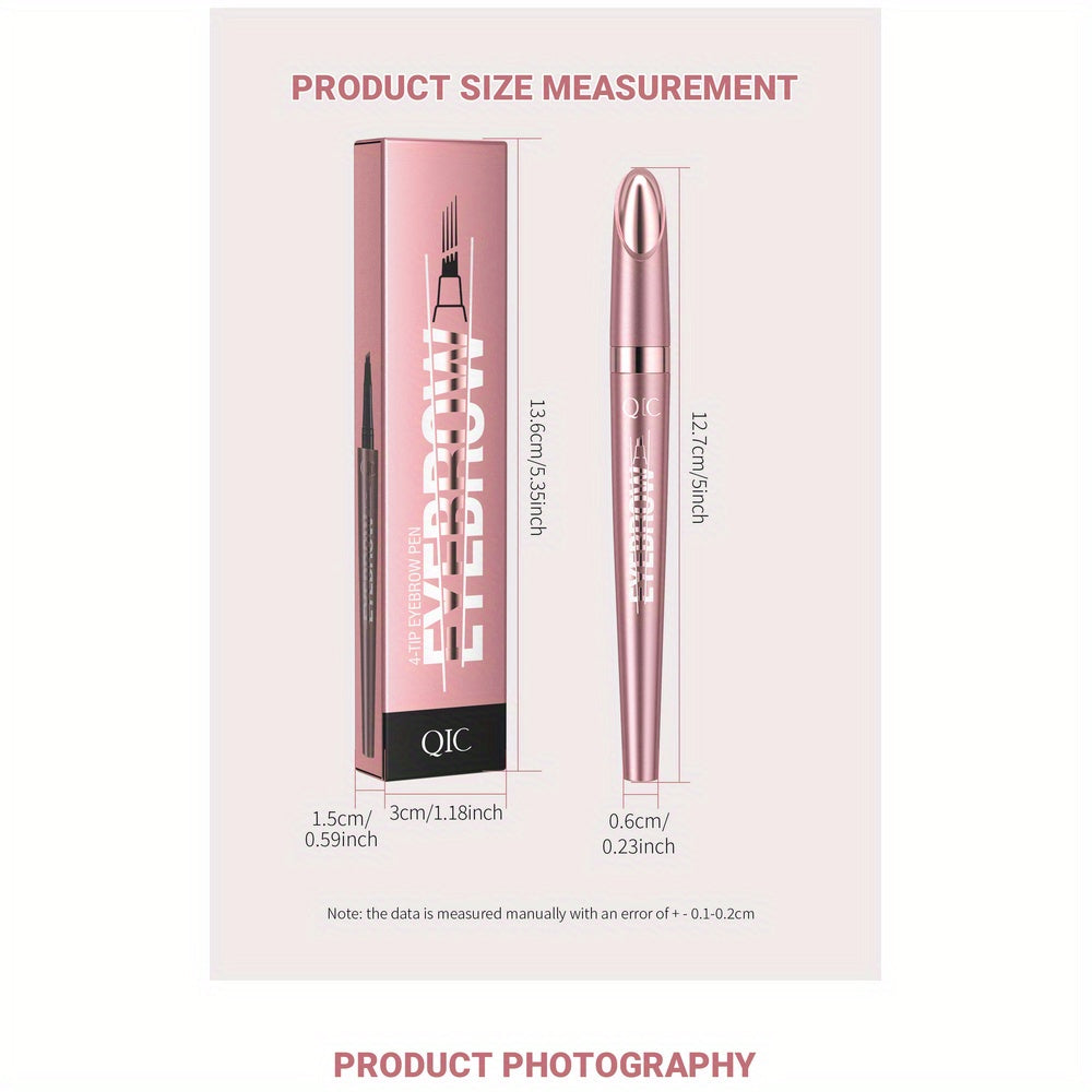 Waterproof Microblading Eyebrow Pen for Women 4-Color Natural Brow Makeup