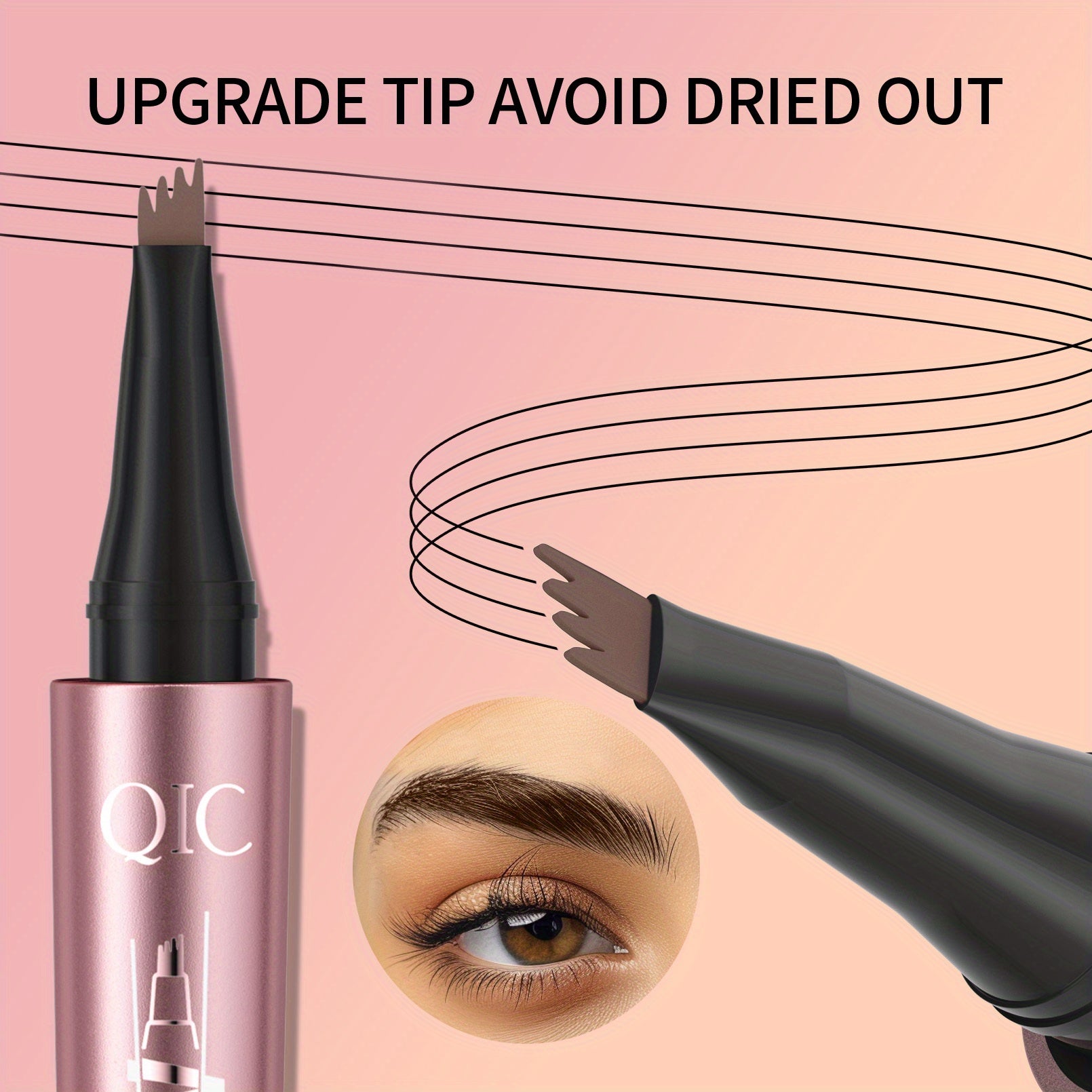 Waterproof Microblading Eyebrow Pen for Women 4-Color Natural Brow Makeup