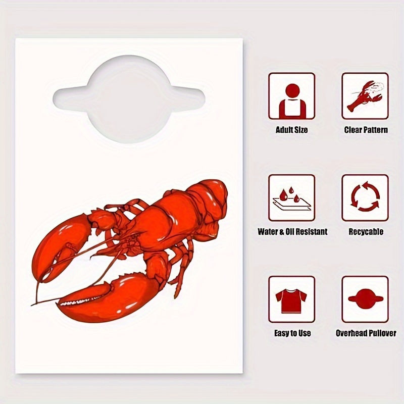 Set of 30 Disposable Lobster Bibs Waterproof Plastic Aprons for Seafood Feasts