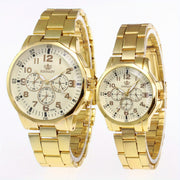Set of 2 Stainless Steel Quartz Watches for Couples Men Women Elegant Timepieces