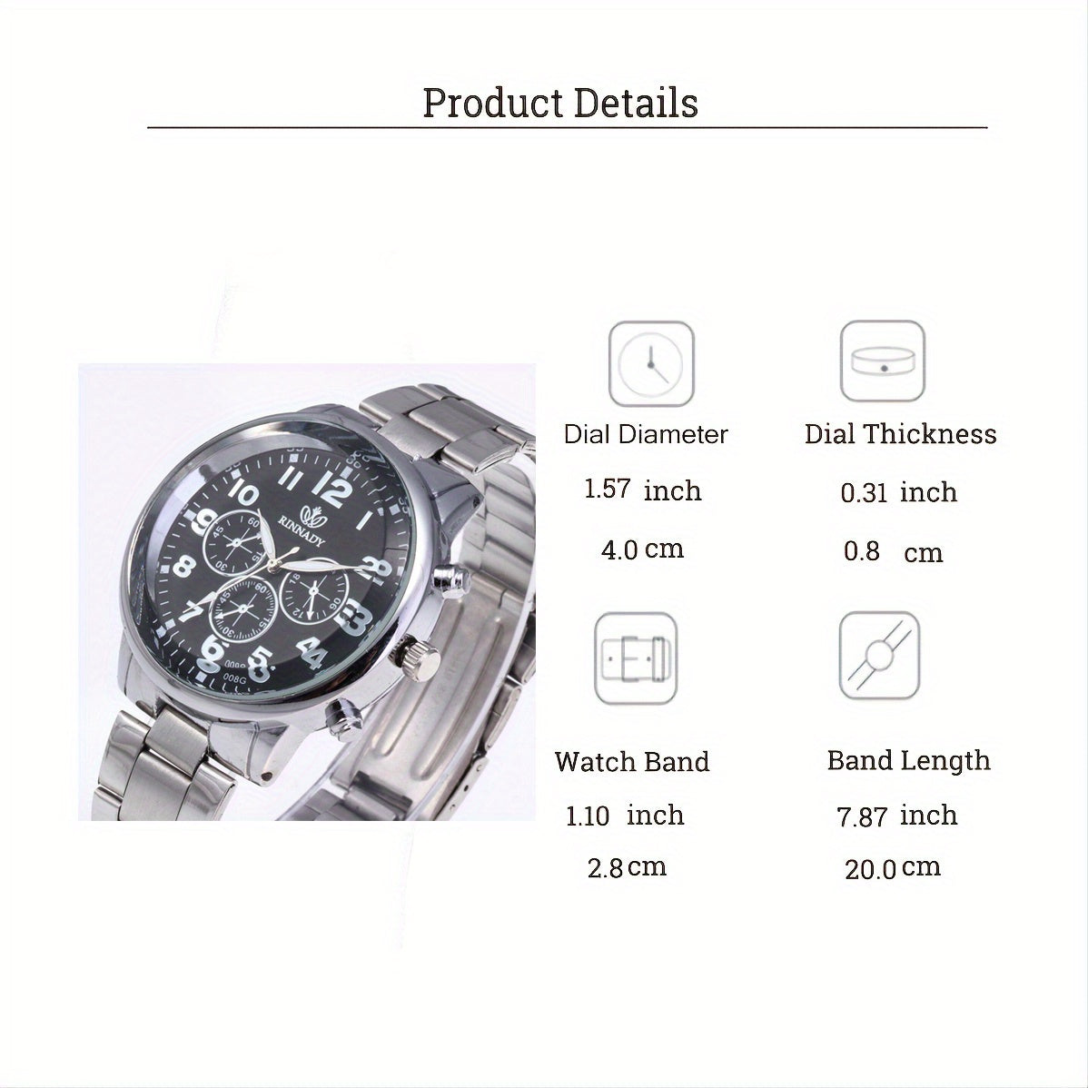 Set of 2 Stainless Steel Quartz Watches for Couples Men Women Elegant Timepieces