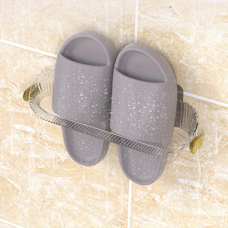No-Drill Wall-Mounted Shoe Rack Bathroom Organizer Plastic Storage Shelf