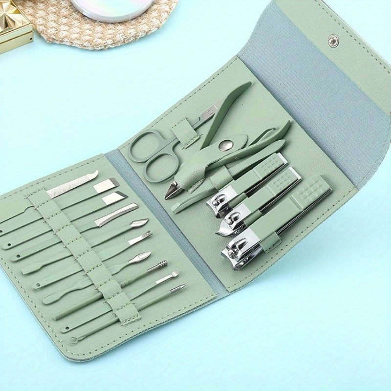 Stainless Steel Nail Grooming Kit for Men and Women Compact Travel Set