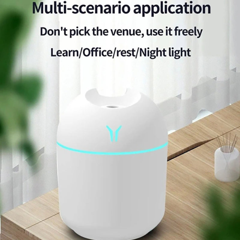 Mini Air Humidifier Aroma Diffuser for Home and Car Silent Mist with LED Light