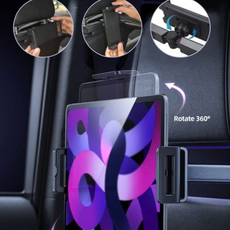 Universal Adjustable Car Seat Headrest Mount for Tablets and Smartphones