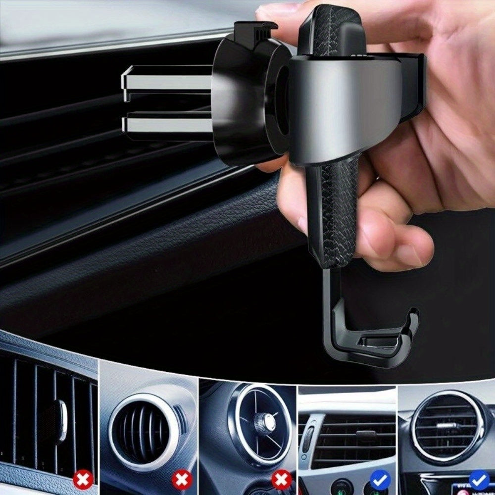Car Air Vent Mount Cradle Holder Durable ABS Black Easy No-Tool Installation