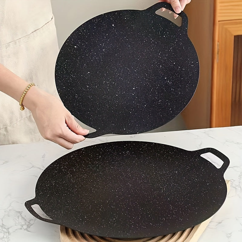 Cast Iron Griddle with Double Handles for Crepes Tortillas and BBQ 12 Inch