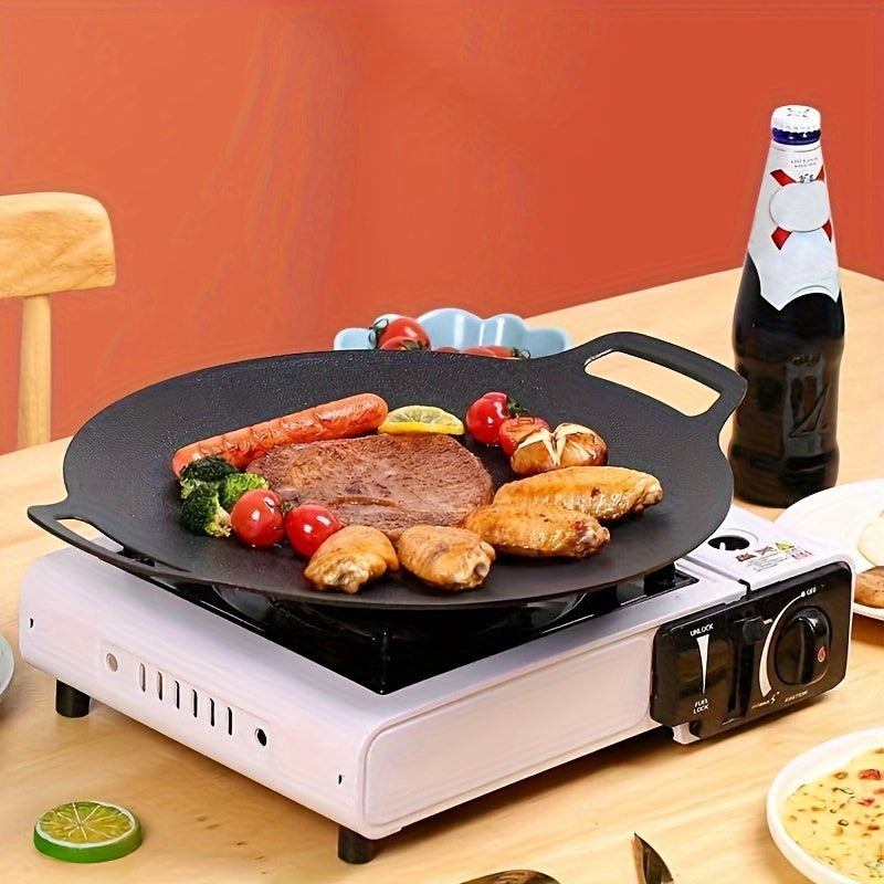 Cast Iron Griddle with Double Handles for Crepes Tortillas and BBQ 12 Inch