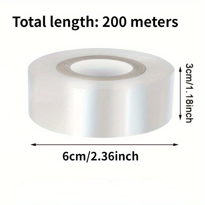 Cinta de injerto para plantas transparente de 200m, autoadhesiva, para horticultura, envasado