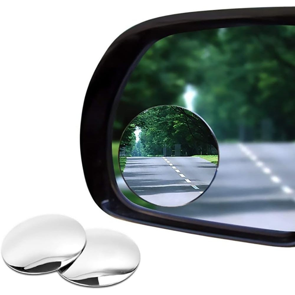 2 Pcs Universal Car Side Mirrors, Round Convex Glass, 2 Inch Diameter