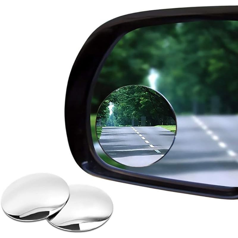 2 Pcs Universal Car Side Mirrors, Round Convex Glass, 2 Inch Diameter
