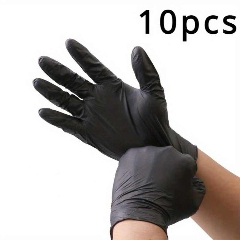 10/20/30 Black Nitrile Disposable Gloves for Cleaning, Hairdressing, and Beauty