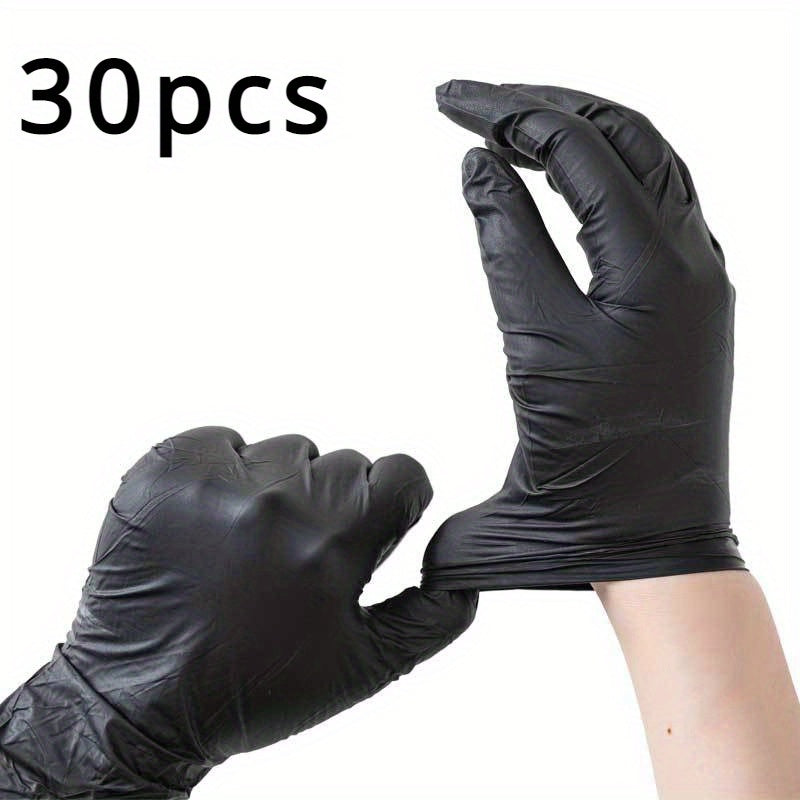 10/20/30 Black Nitrile Disposable Gloves for Cleaning, Hairdressing, and Beauty