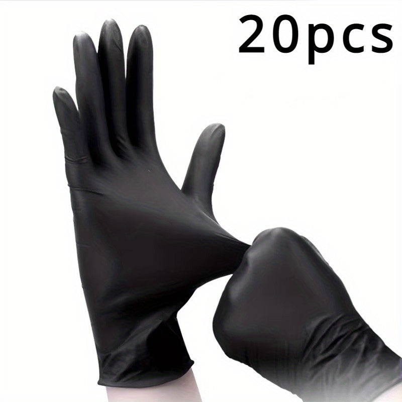 10/20/30 Black Nitrile Disposable Gloves for Cleaning, Hairdressing, and Beauty