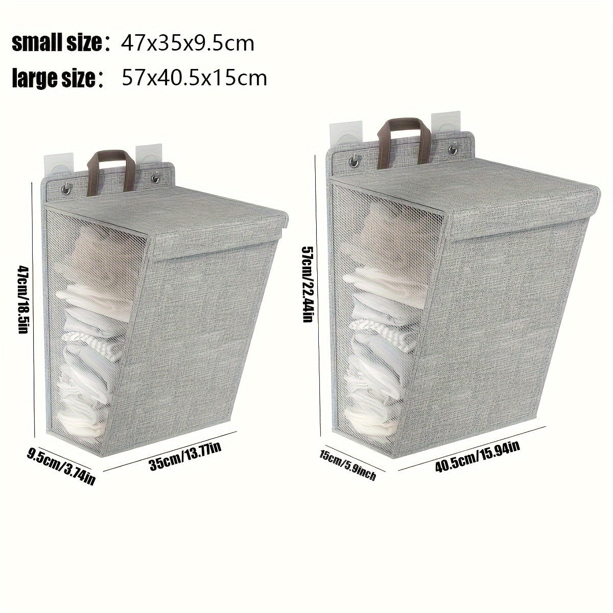 Conjunto de cestas de ropa de tela para colgar en la pared, para baño, dormitorio y sala de estar