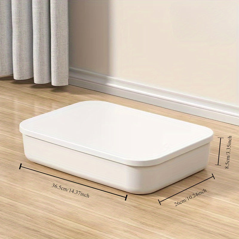 Caja de almacenamiento multifuncional blanca con tapa para ropa, juguetes y snacks