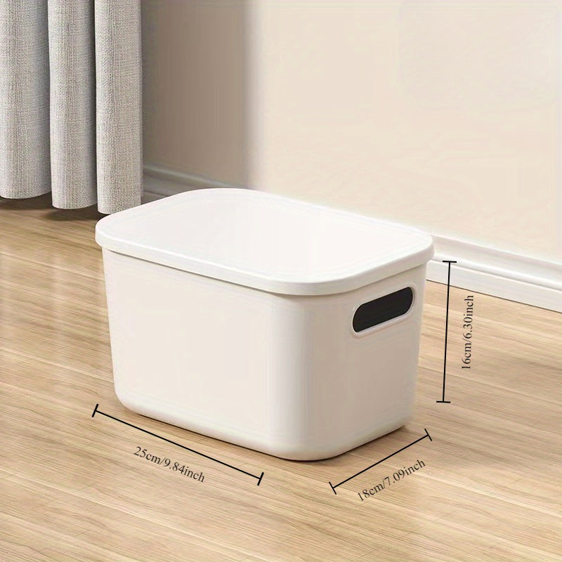 White Multi-Functional Storage Box with Lid for Clothing Toys and Snacks
