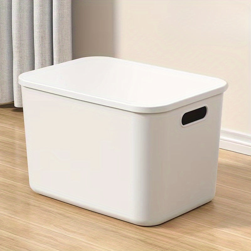 White Multi-Functional Storage Box with Lid for Clothing Toys and Snacks