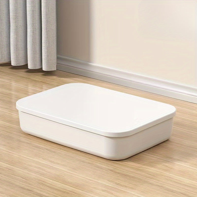 White Multi-Functional Storage Box with Lid for Clothing Toys and Snacks
