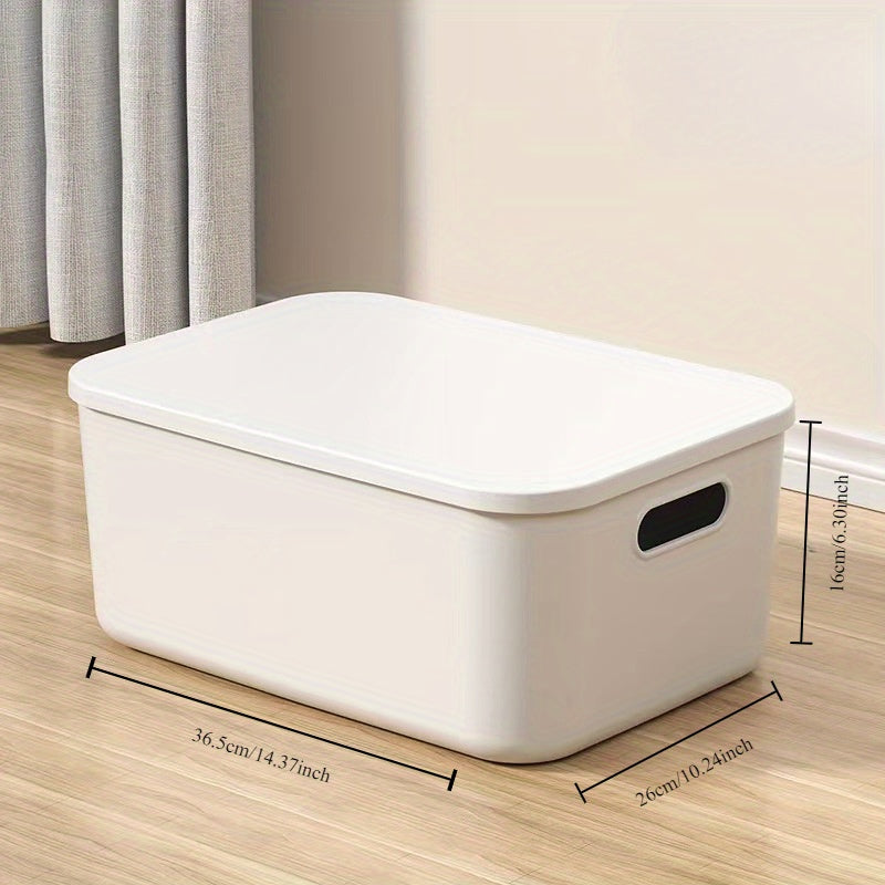 White Multi-Functional Storage Box with Lid for Clothing Toys and Snacks