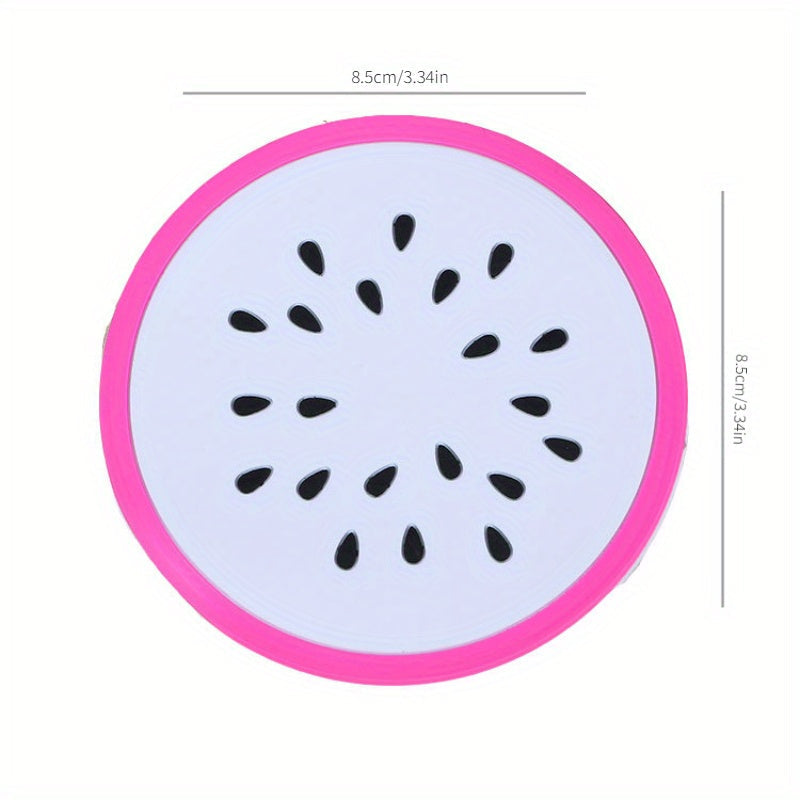 Juego de posavasos de dibujos animados frutales, silicona resistente al calor, antideslizante para tazas de té y cuencos