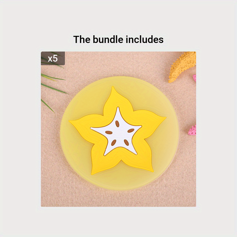 Juego de posavasos de dibujos animados frutales, silicona resistente al calor, antideslizante para tazas de té y cuencos