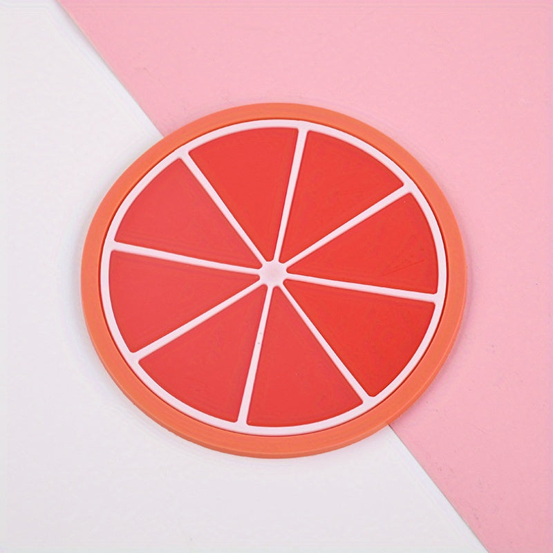 Juego de posavasos de dibujos animados frutales, silicona resistente al calor, antideslizante para tazas de té y cuencos