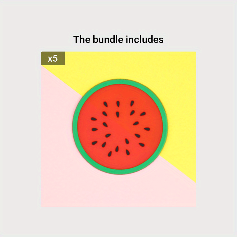 Juego de posavasos de dibujos animados frutales, silicona resistente al calor, antideslizante para tazas de té y cuencos