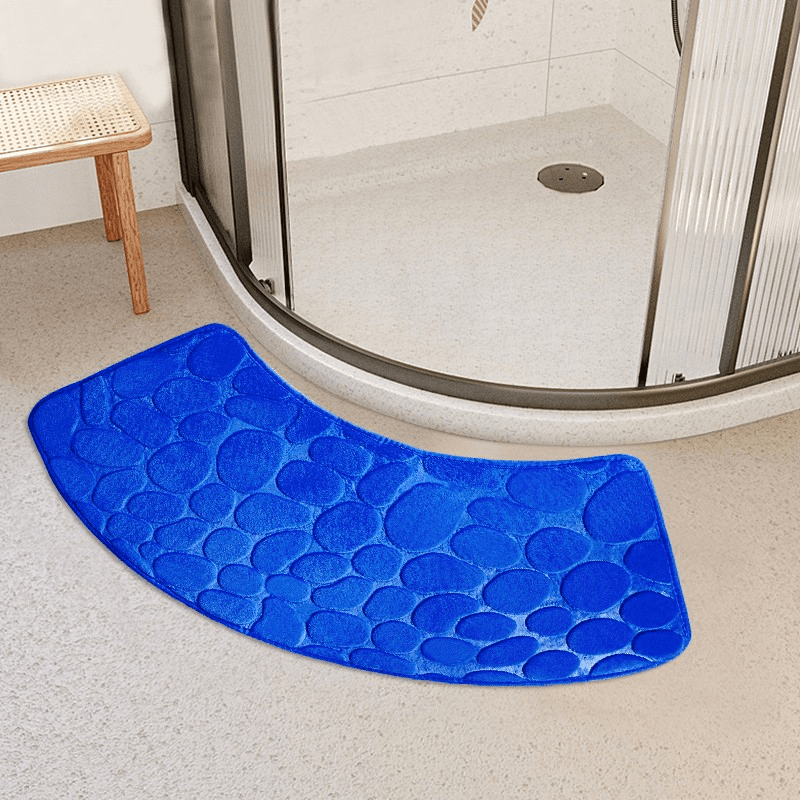 Pebble Bath Mat Non-Slip Quick-Dry Absorbent Polyester Shower Rug
