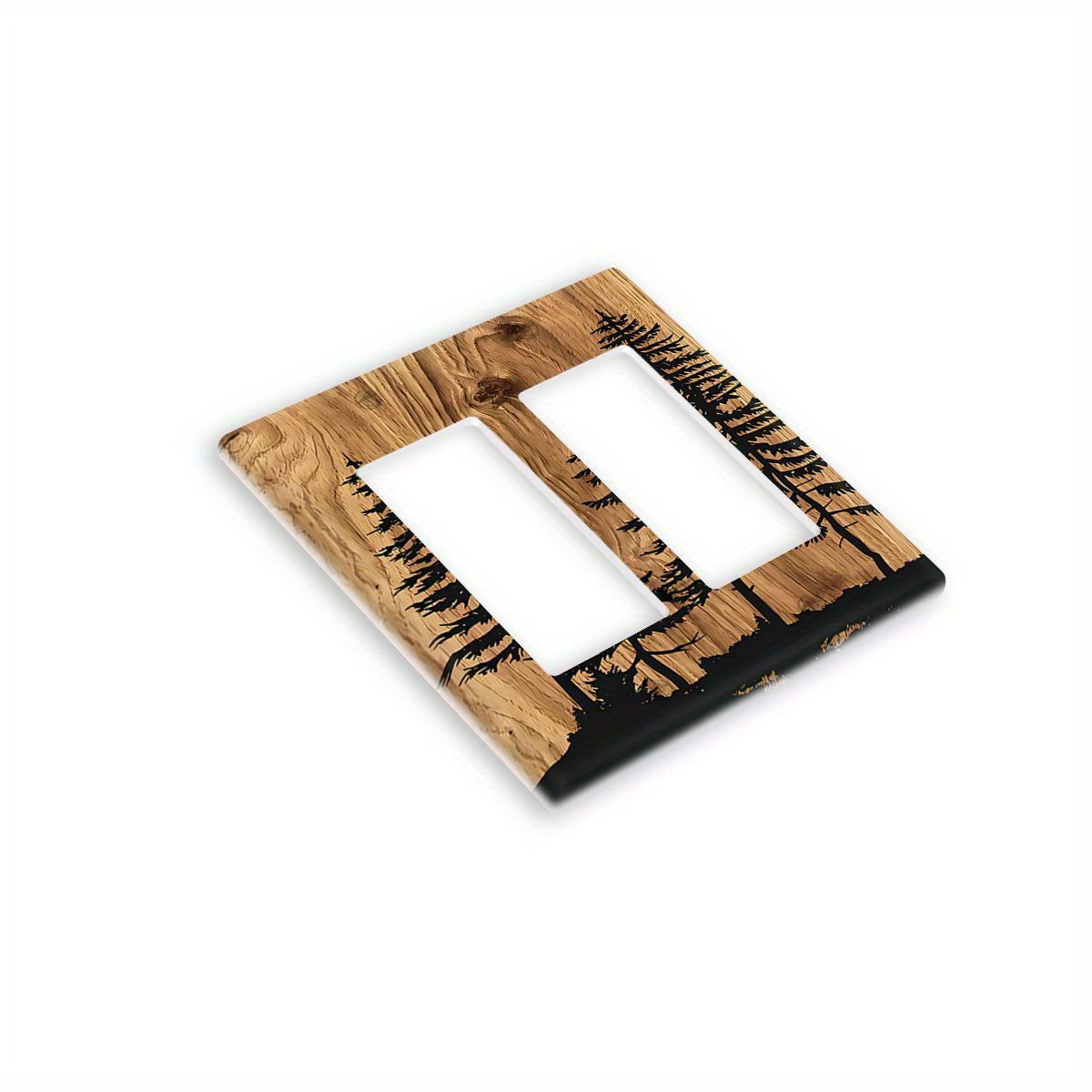 Modern Art Style Pine Wood Switch Plate for Bathroom Bedroom Living Room