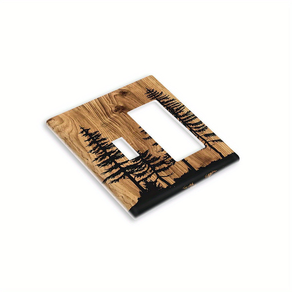 Modern Art Style Pine Wood Switch Plate for Bathroom Bedroom Living Room