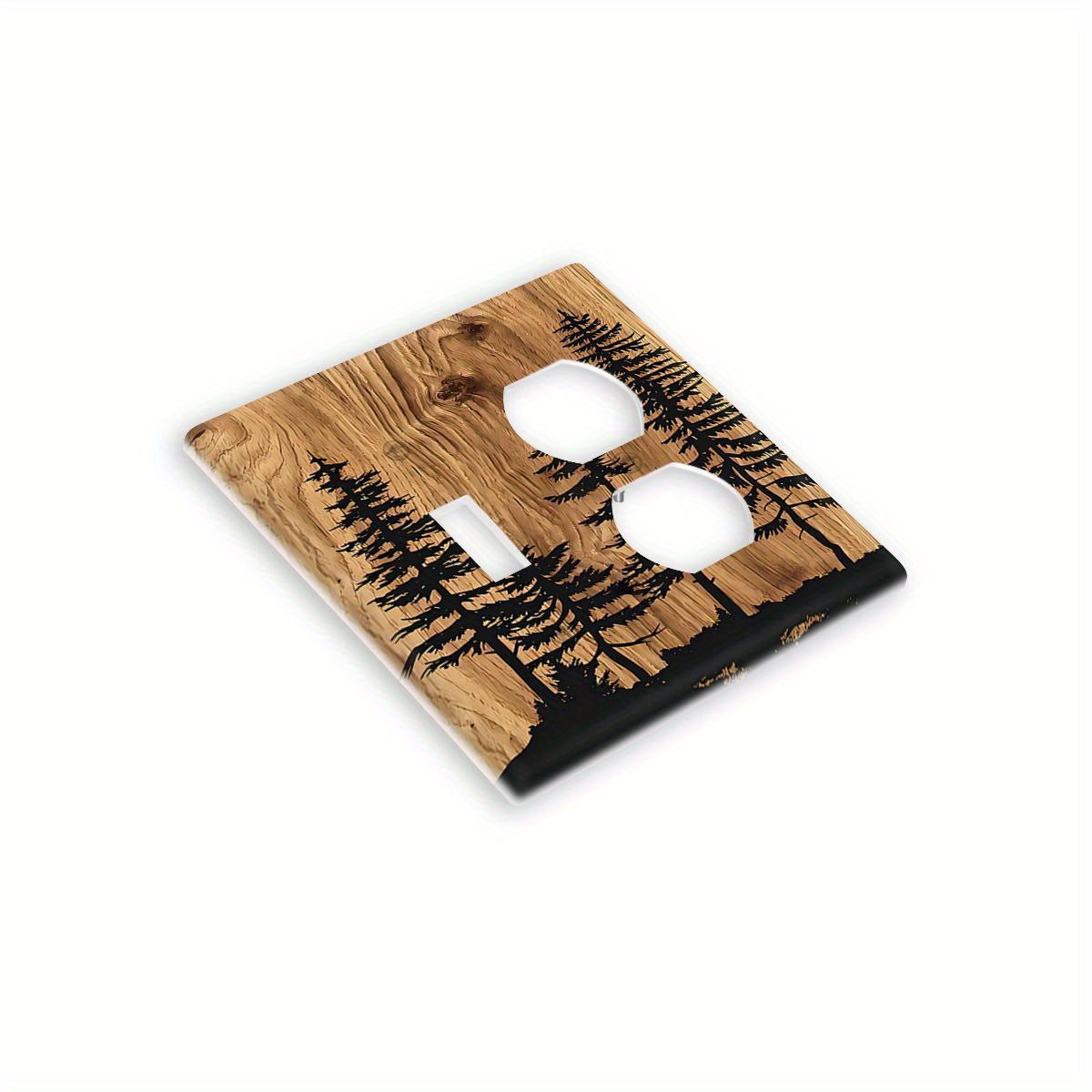 Modern Art Style Pine Wood Switch Plate for Bathroom Bedroom Living Room