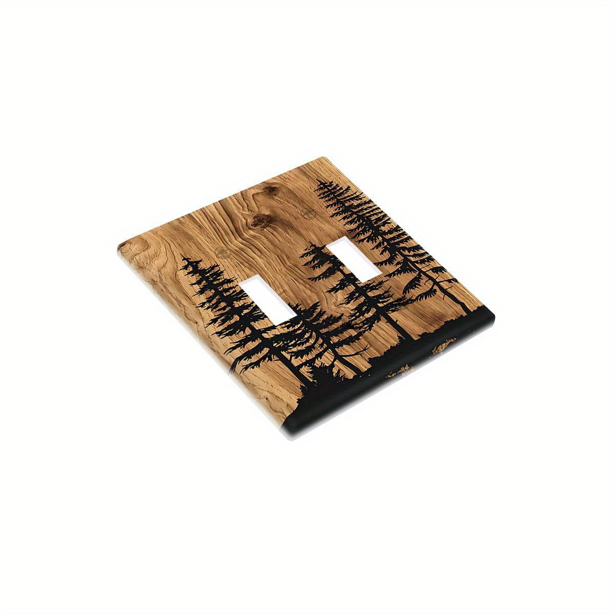 Modern Art Style Pine Wood Switch Plate for Bathroom Bedroom Living Room
