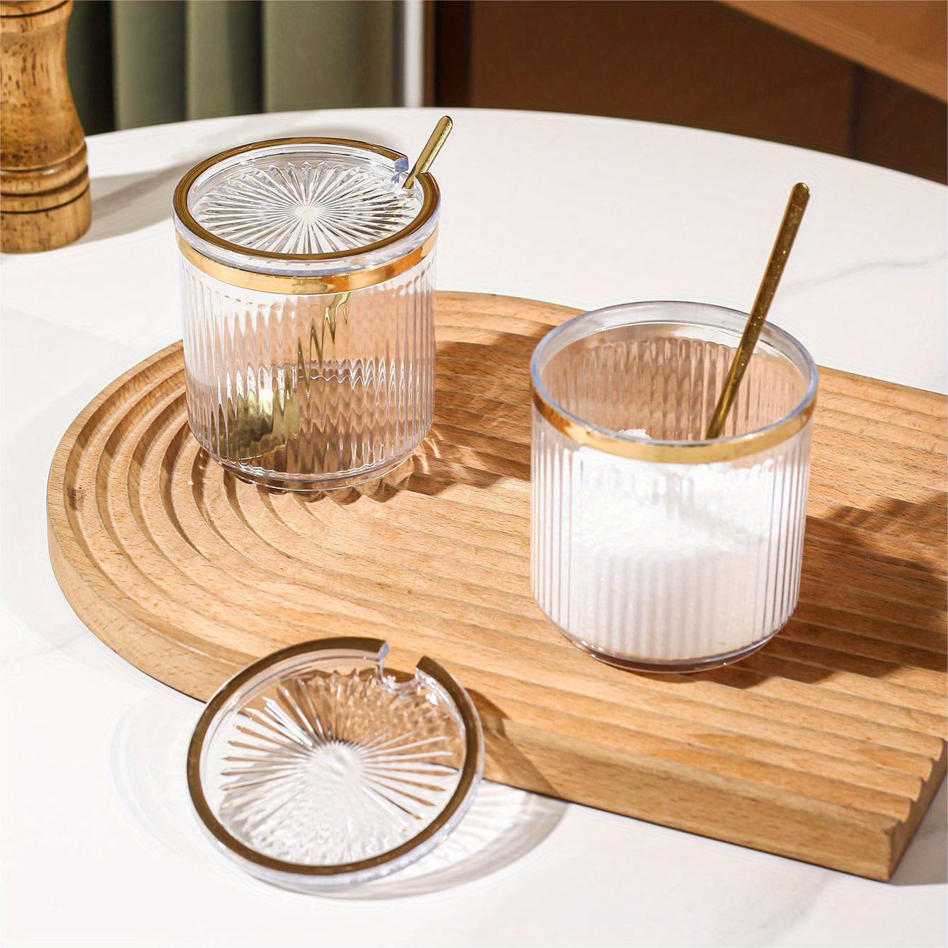 Nordic Style Kitchen Storage Container Plastic Jar with Lid for Condiments